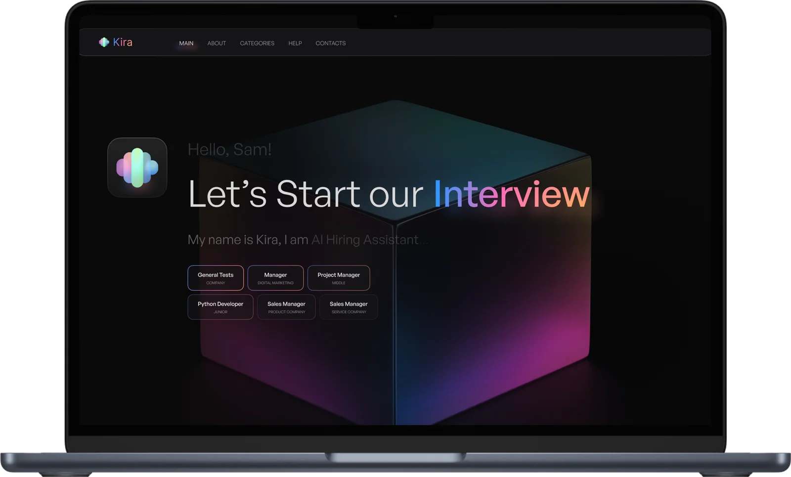 Kira AI automated interview screen — candidate screening tool in action