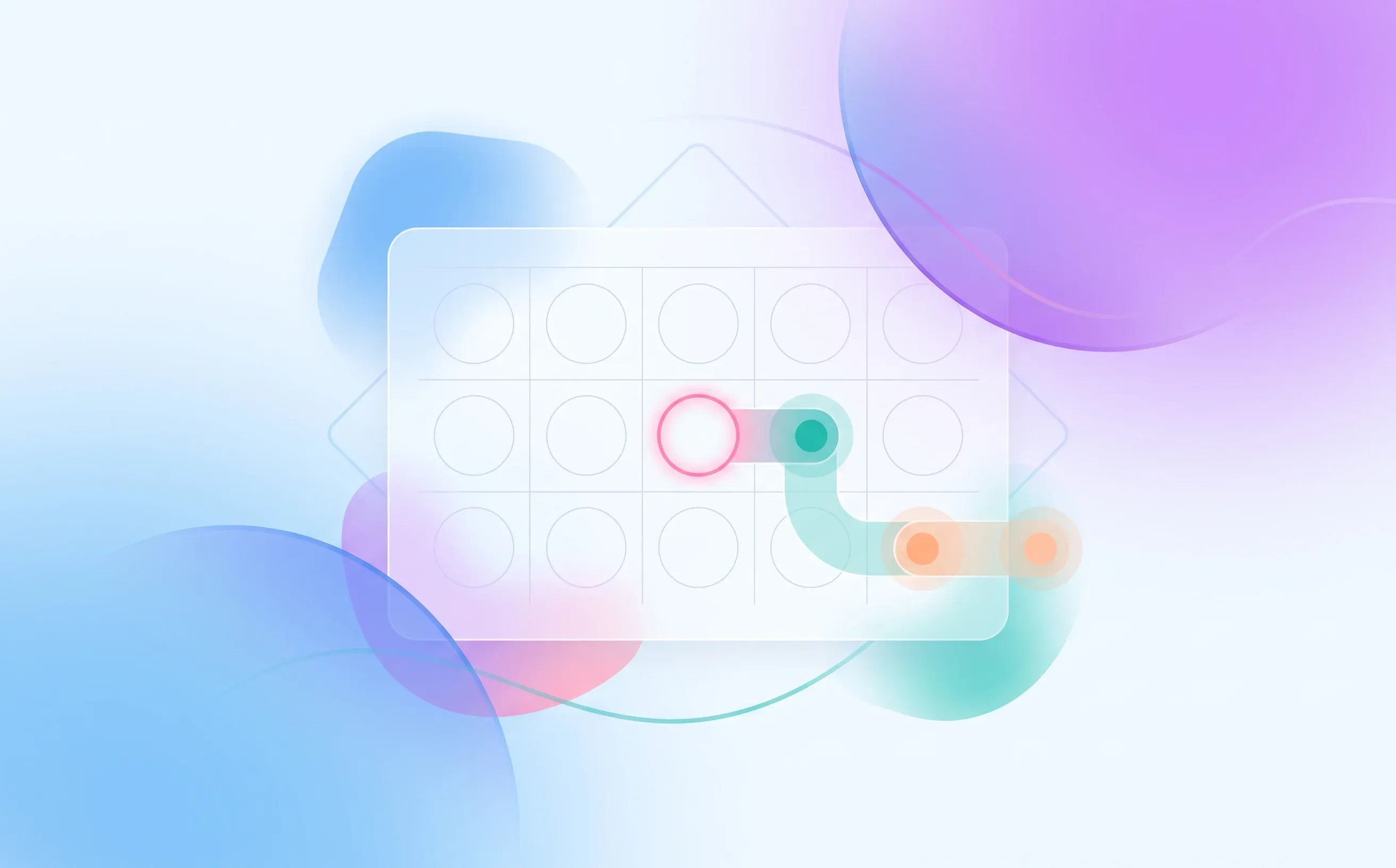 Abstract calendar and rescheduling path representing fewer interview no-shows