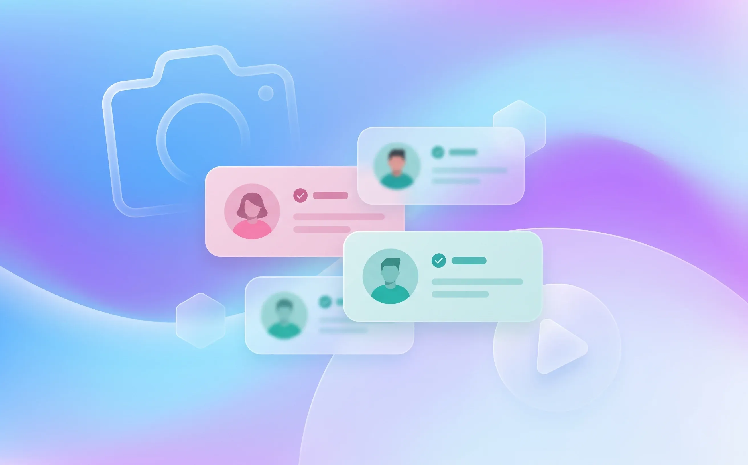 Abstract hero image for one-way video interview software for recruiters