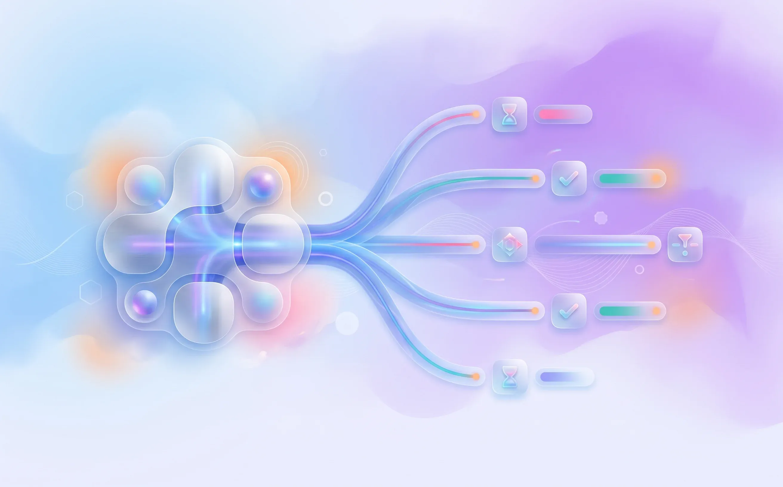 Abstract enterprise hiring platform branching into focused screening options