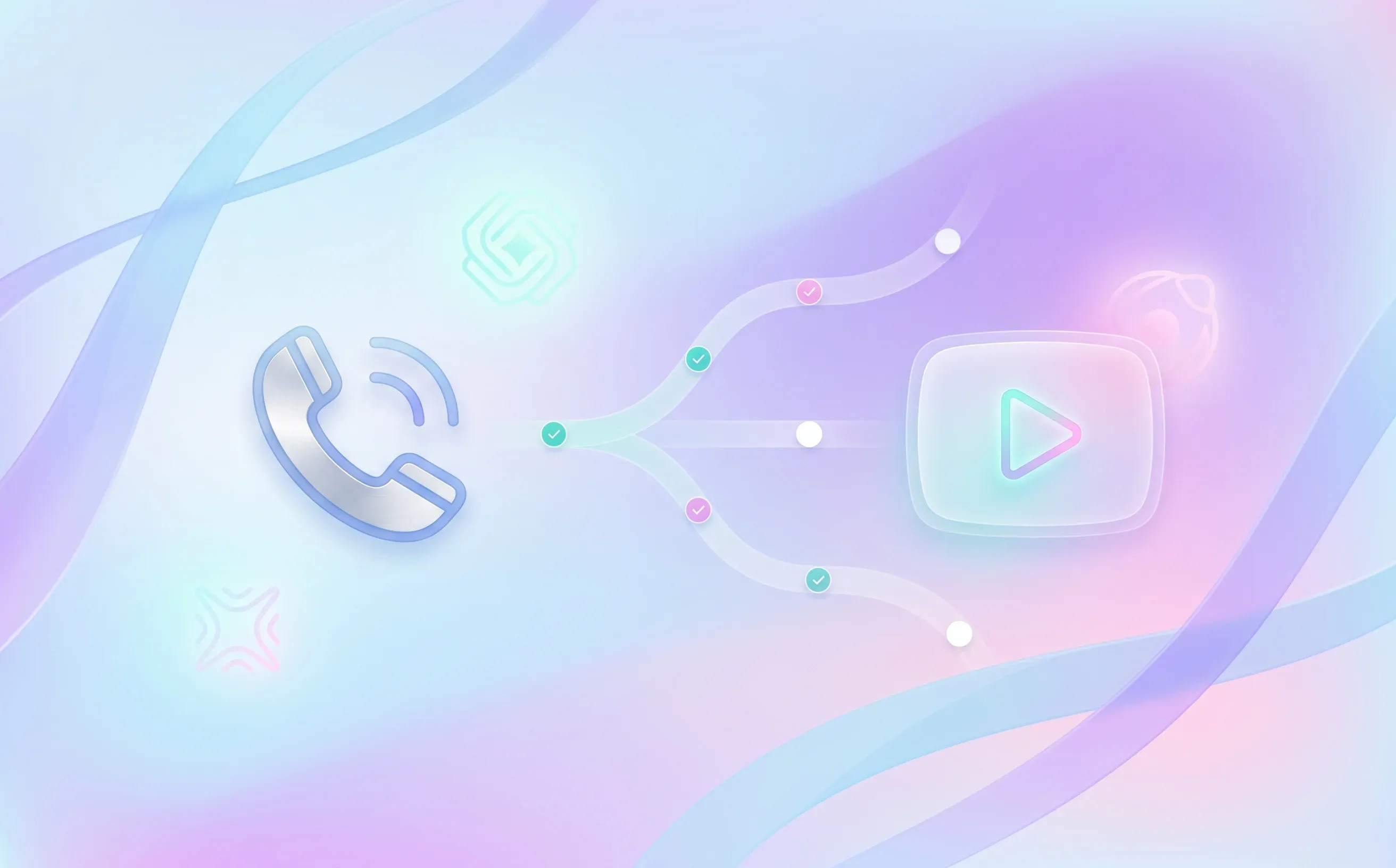 Abstract phone and video screening workflow illustration
