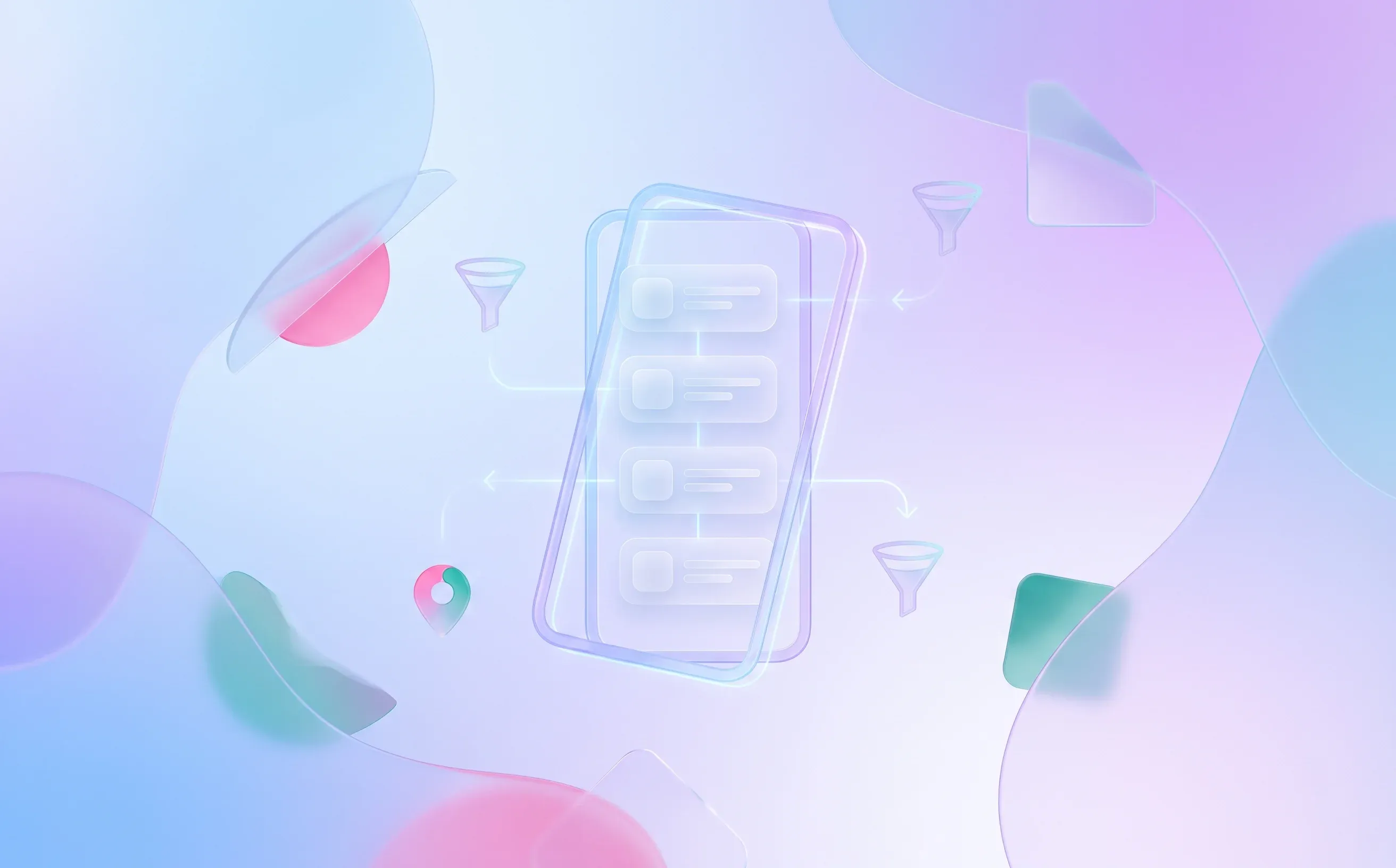 Abstract phone-first careers page funnel with job cards and location routing