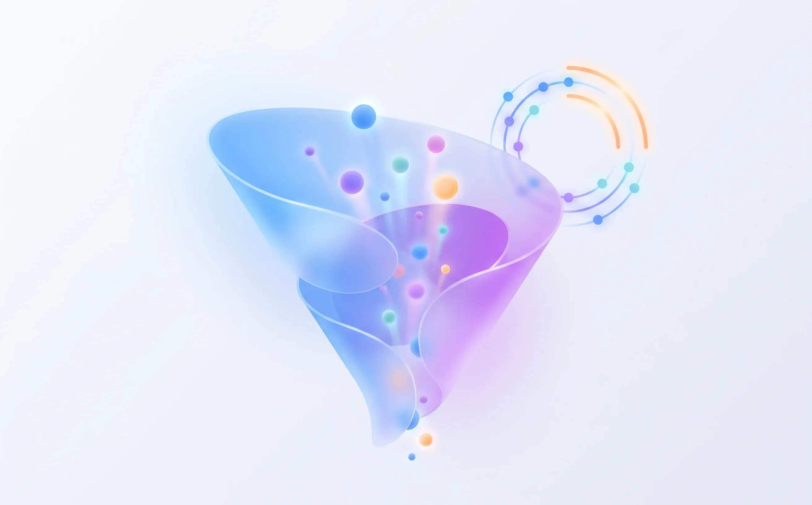 Abstract candidate funnel illustrating interview completion stages and rates