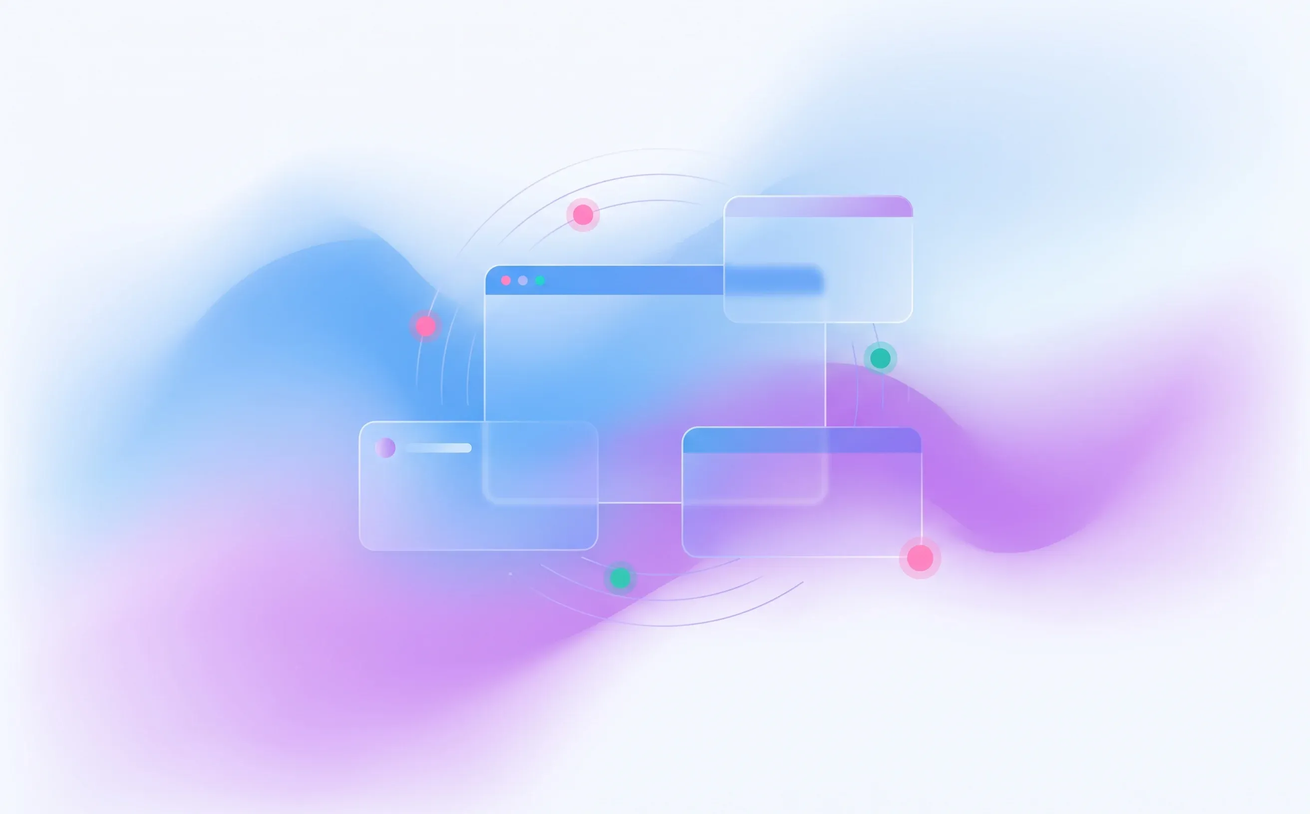Abstract video interview review panels connected by evaluation nodes