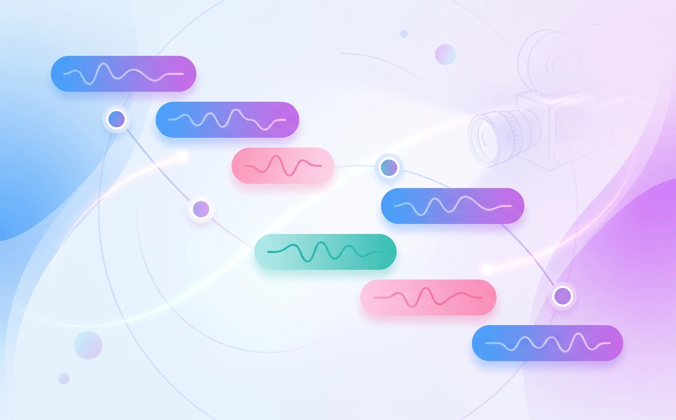 Abstract asynchronous interview voice responses on an offset timeline